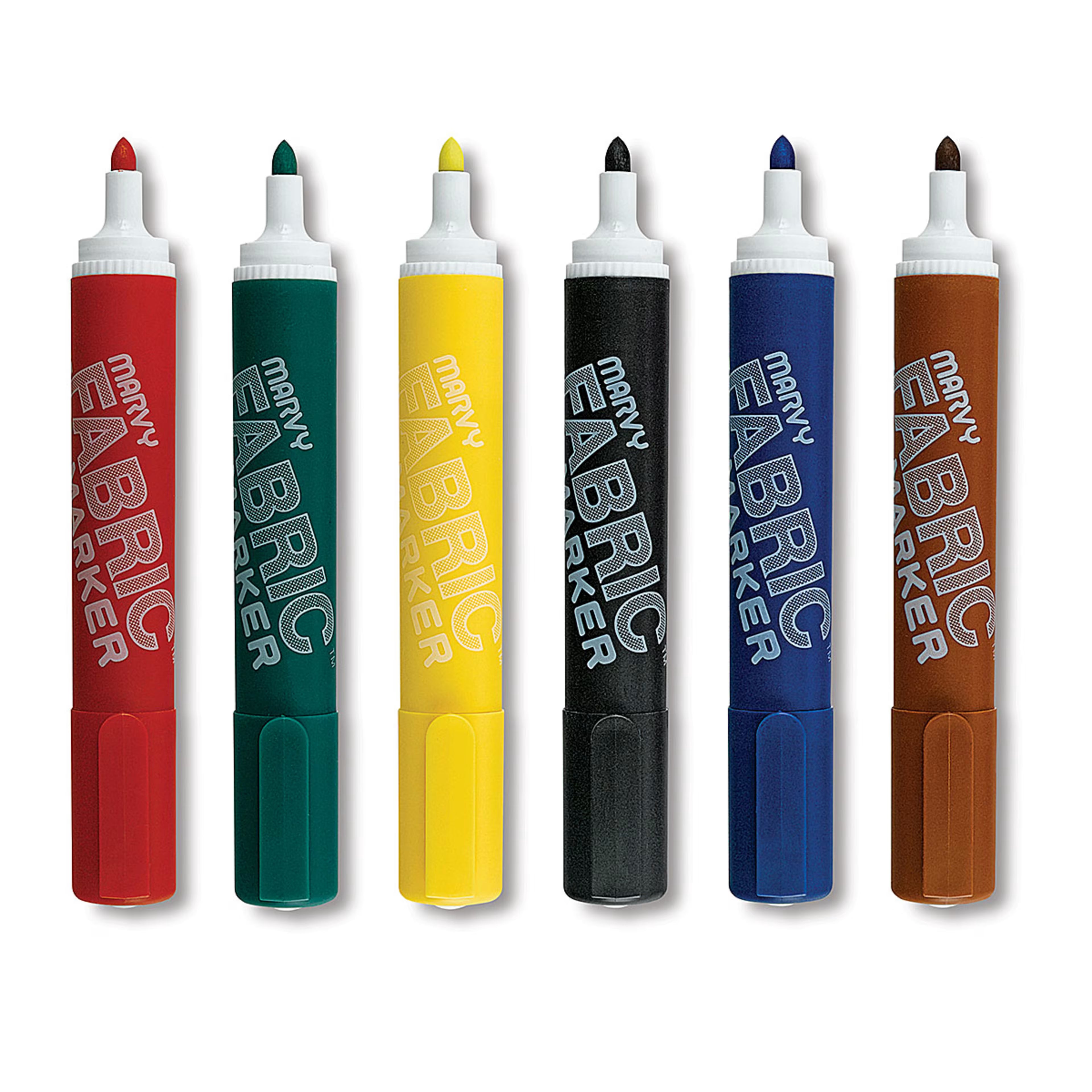 Textilpennor Bold Primary 6-pack