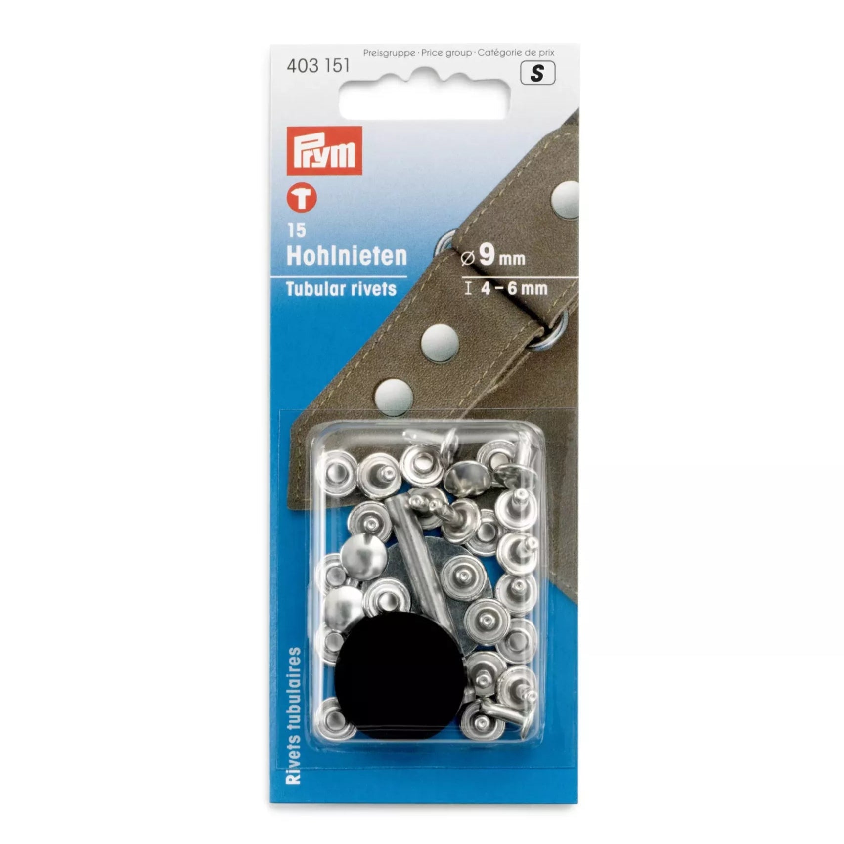 Lädernitar Silver Ø 9 mm Prym