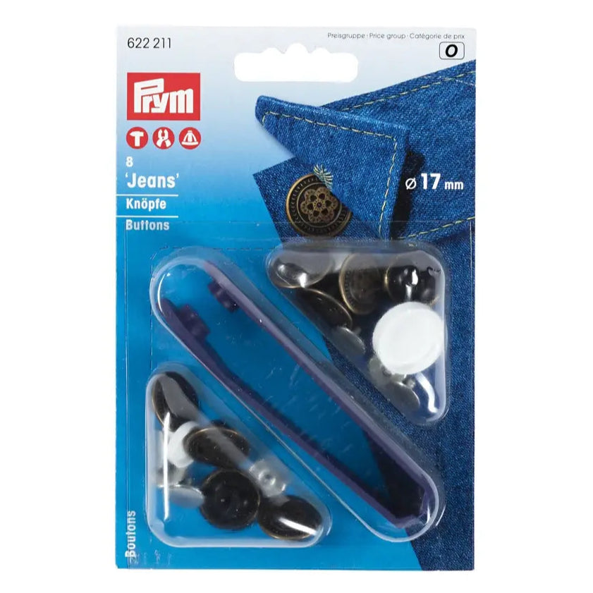Jeansknappar 17mm Antique Steel Prym