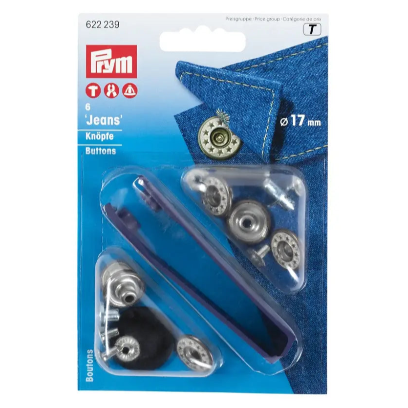 Jeansknappar 17mm Frosted White Prym