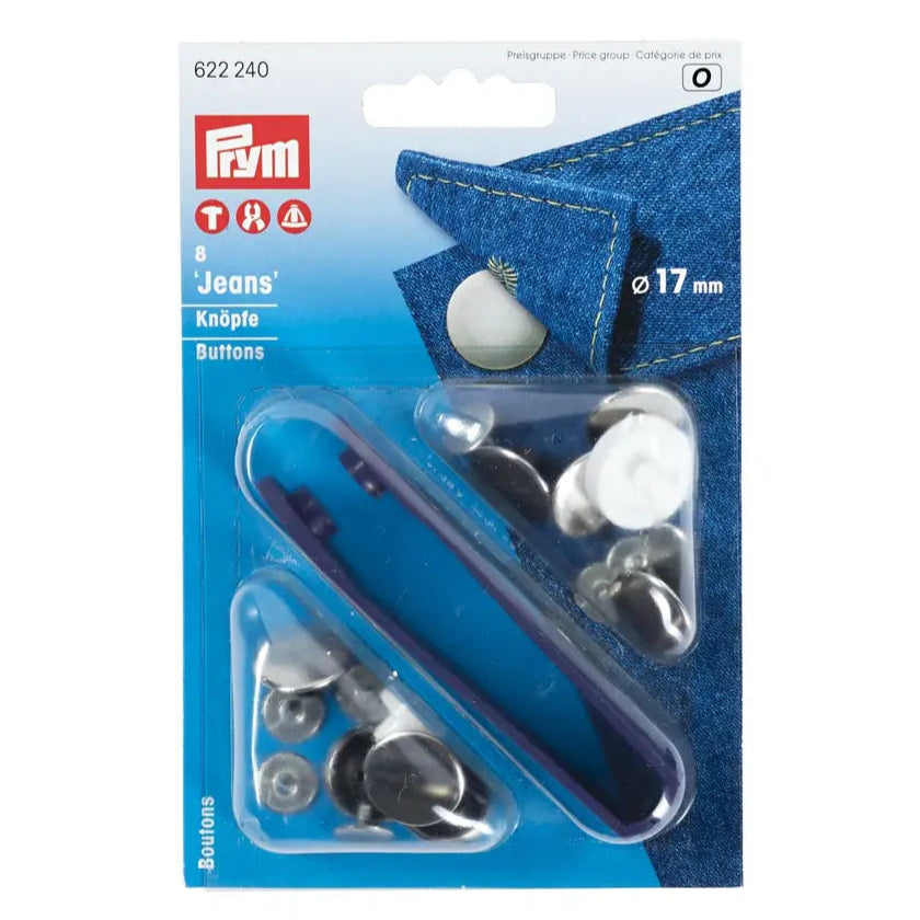 Jeansknappar 17mm Silver Prym
