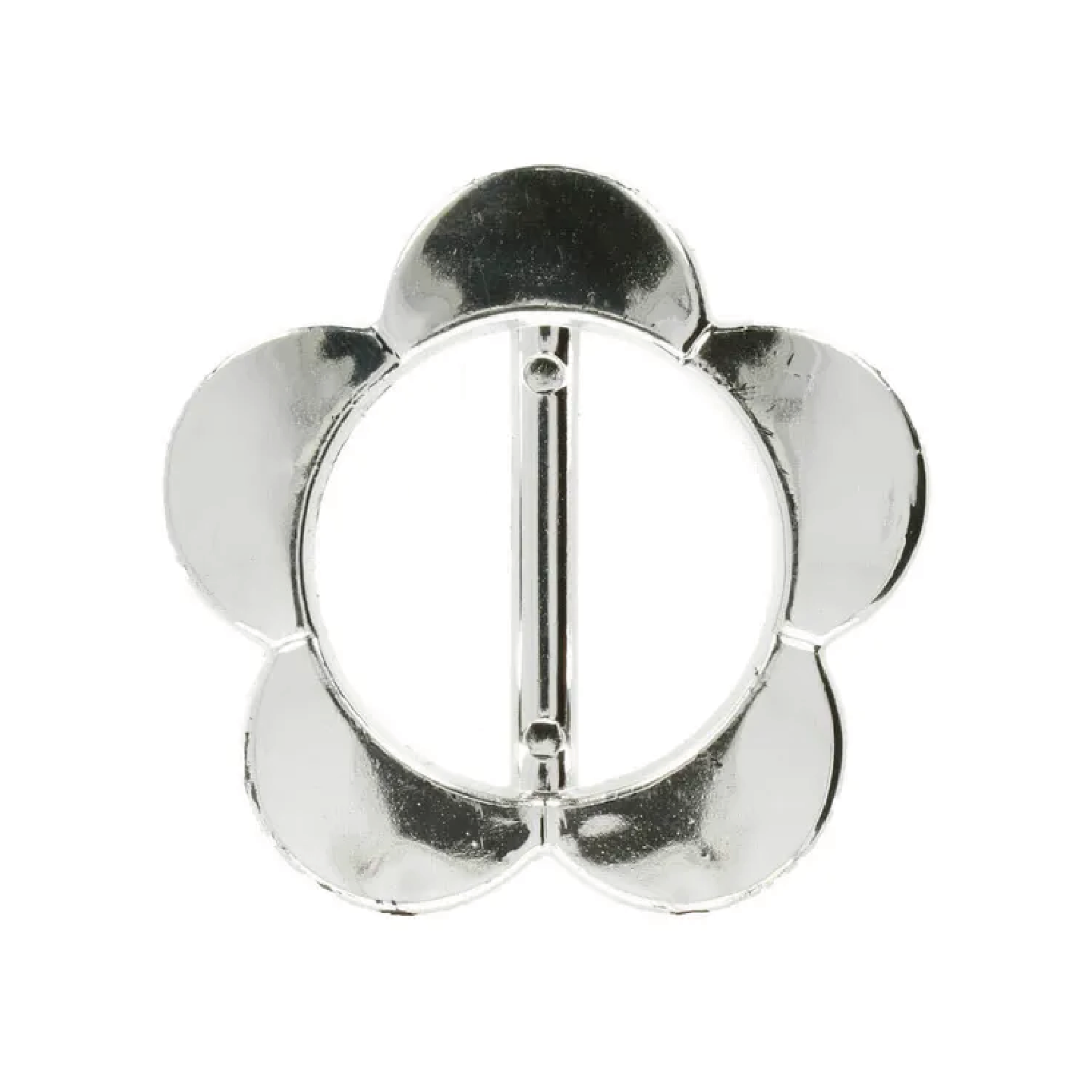 Blomformat bältesspänne silver