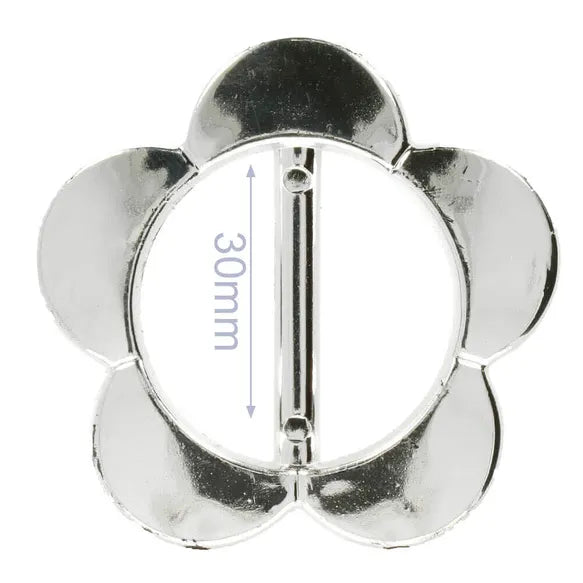 Blomformat bältesspänne silver