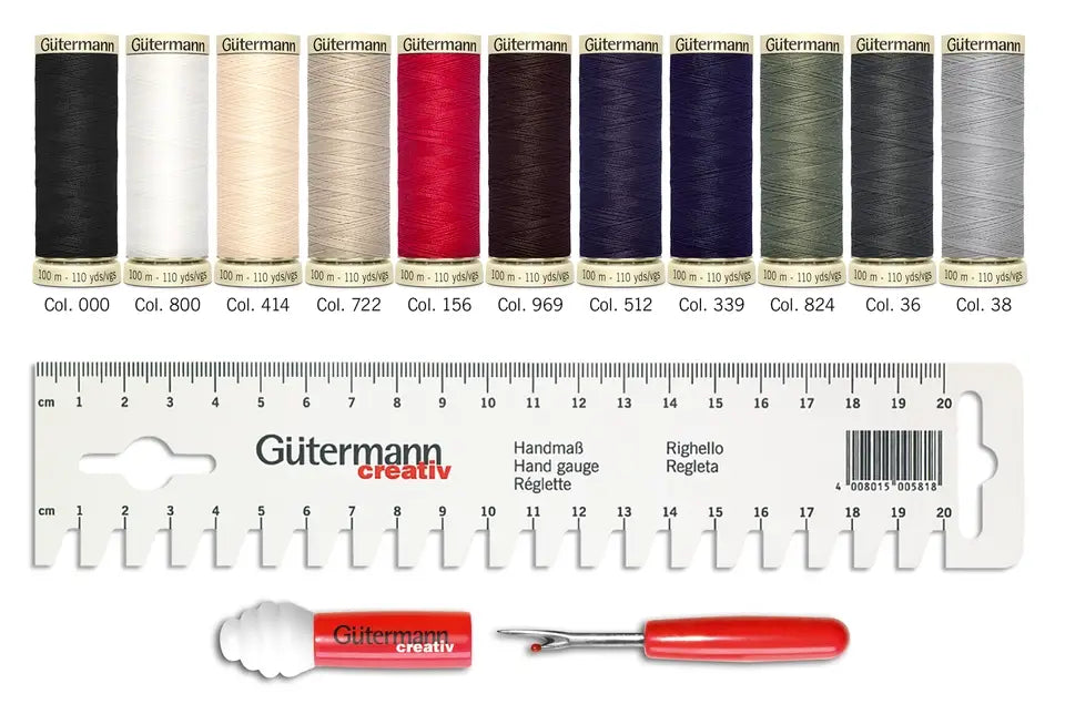 Gütermann Trådset 11 rullar + Mätsticka & Sprättare