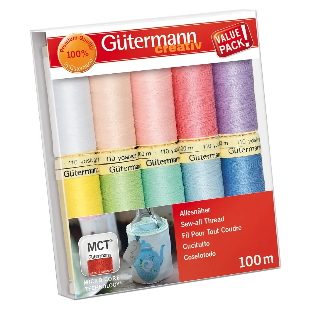 Gütermann Trådset pastell 10 rullar