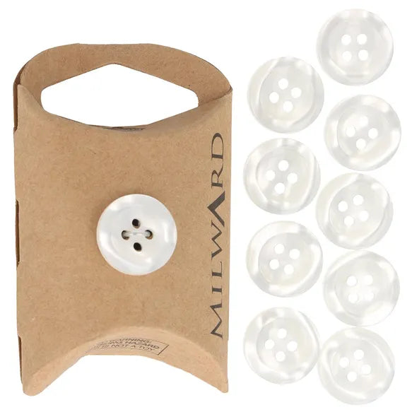 Milward Knappar Shiny Vit 15mm