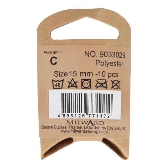 Milward Knappar Shiny Vit 15mm