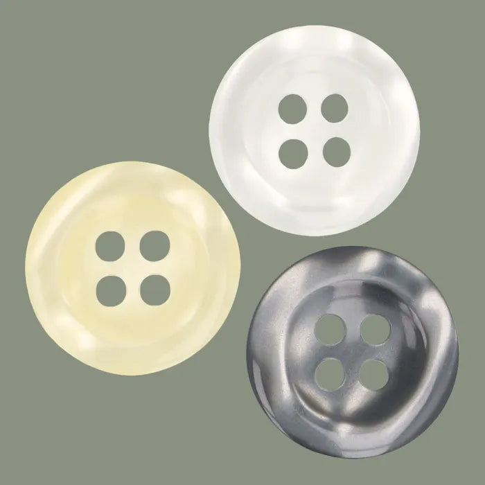 Milward Knappar Shiny Vit 15mm