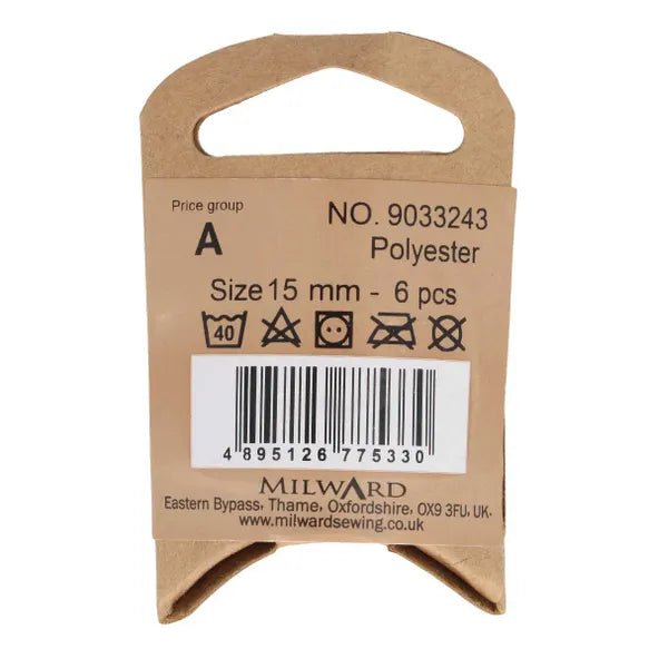 Milward Knappar Shiny Beige 15mm