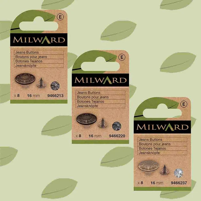 Milward Jeansknappar 16mm Svart