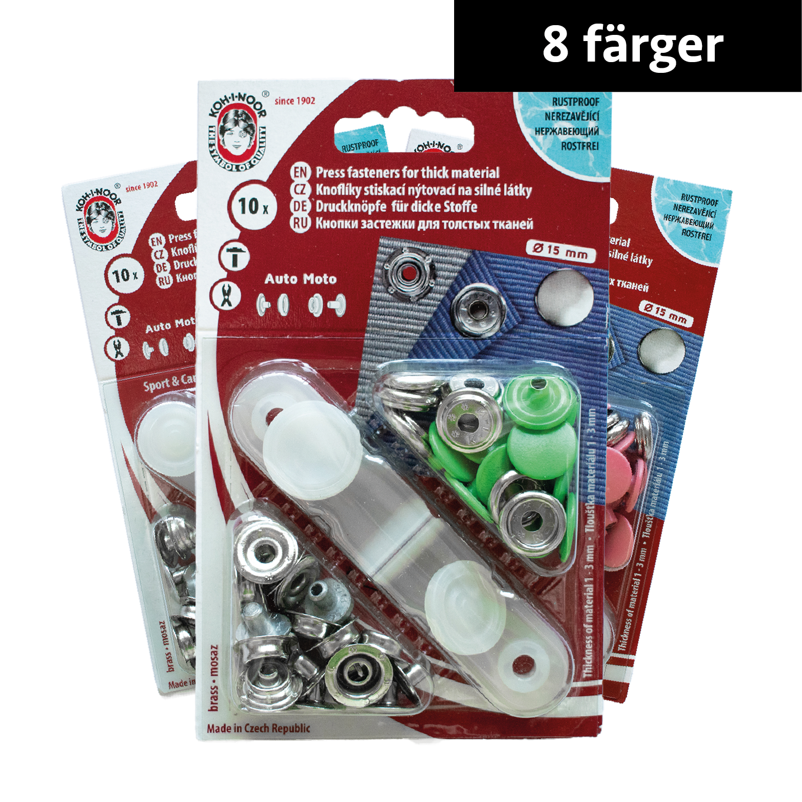 Tryckknappar 15mm Koh-I-Noor