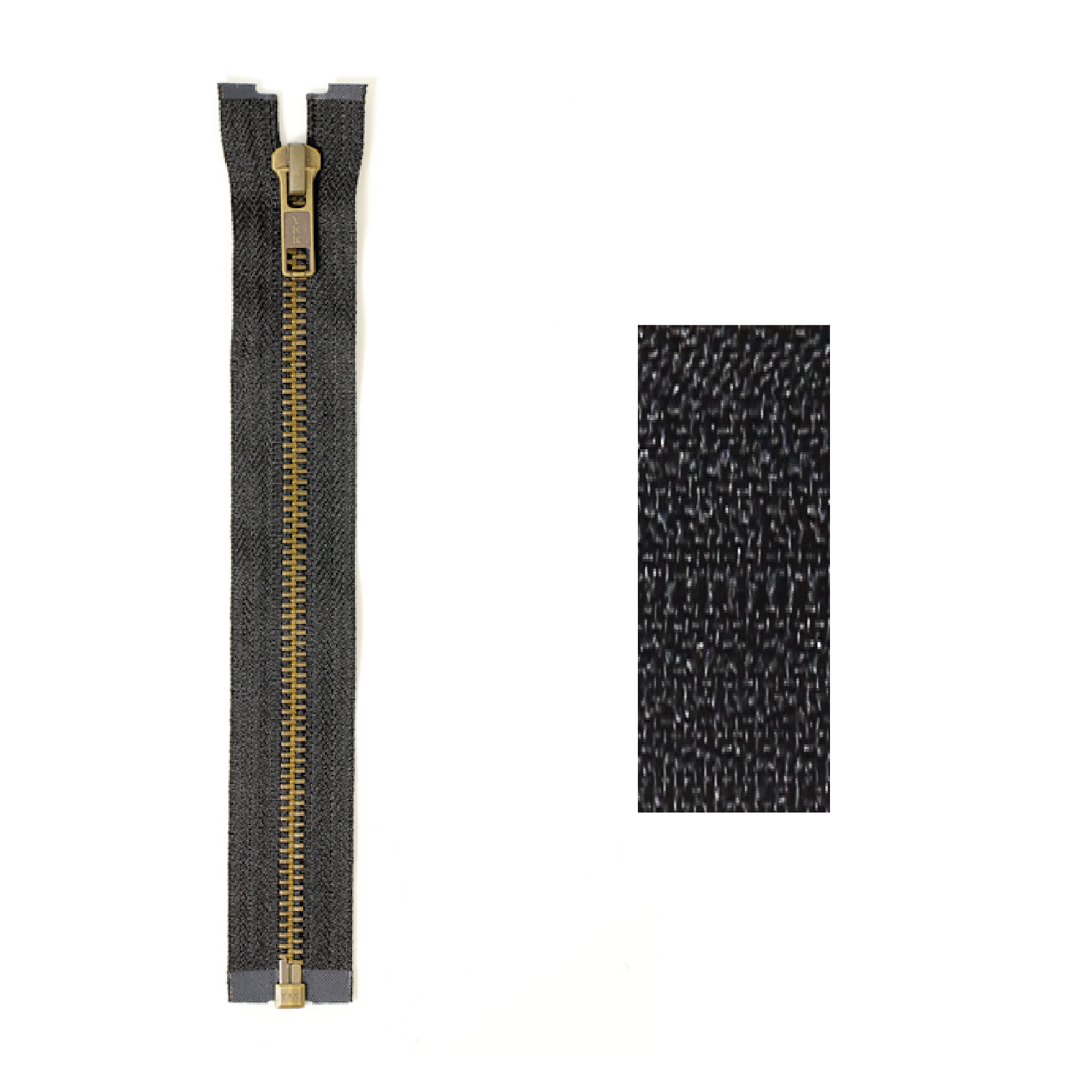 YKK Blixtlås 6mm Antik mässing Delbart - 80cm