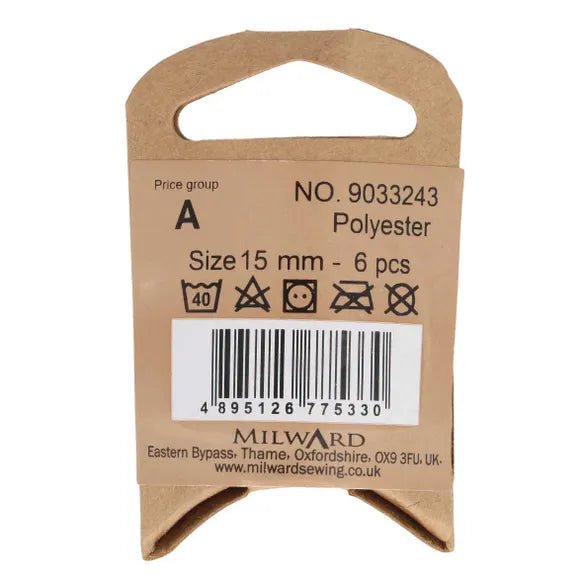 Milward Knappar Shiny Beige 15mm - Knappnålen
