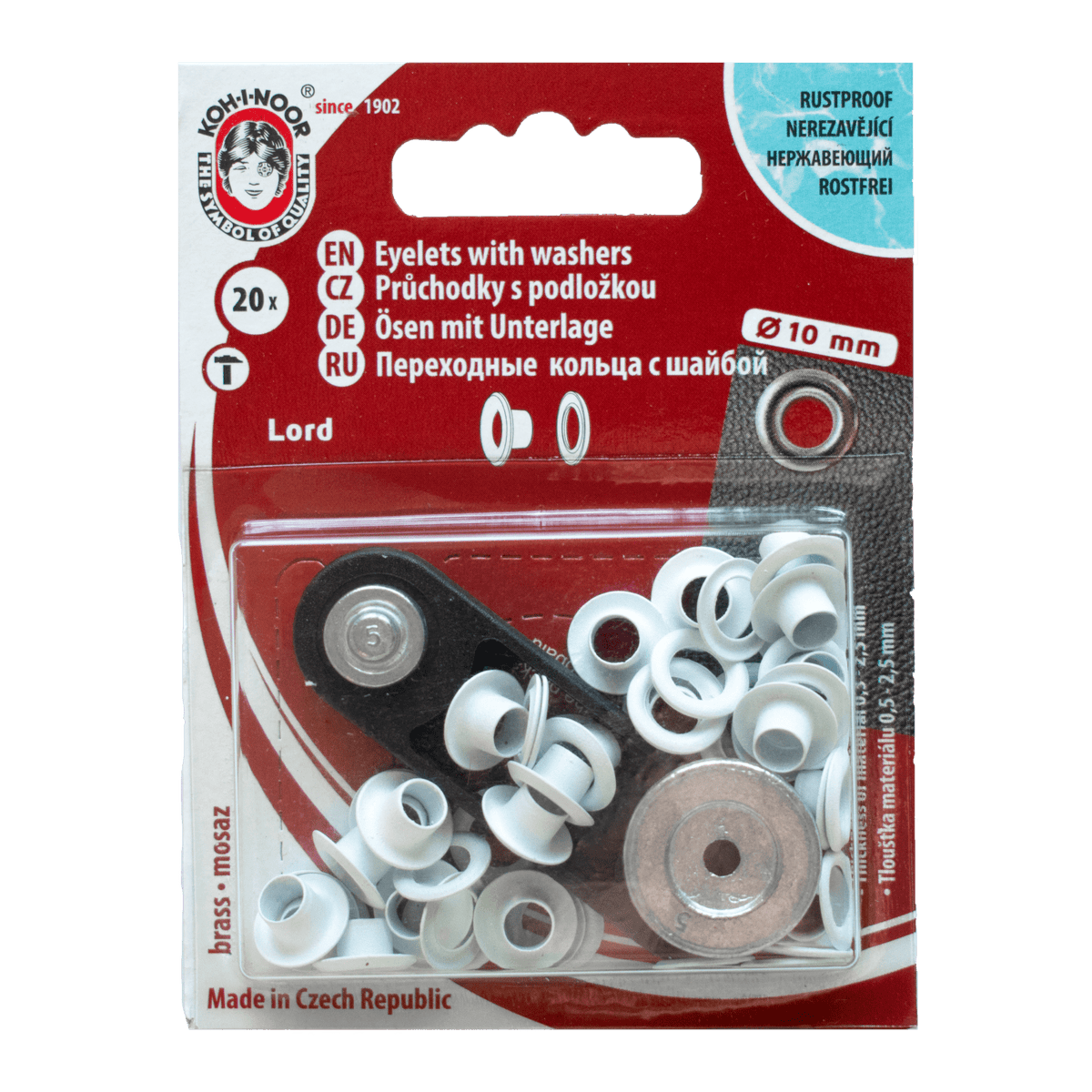 Öljetter 10mm Vit Koh-I-Noor - Knappnålen