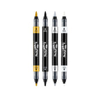 Rit FreeFlow Dual-Tip Markers Monochrome 4-pack - Knappnålen