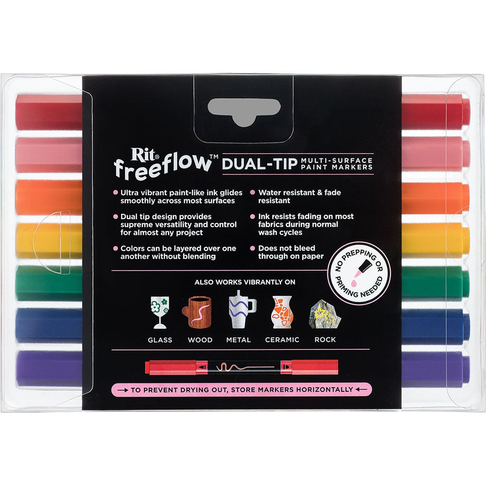 Rit FreeFlow Dual-Tip Markers Primary 7-pack - Knappnålen